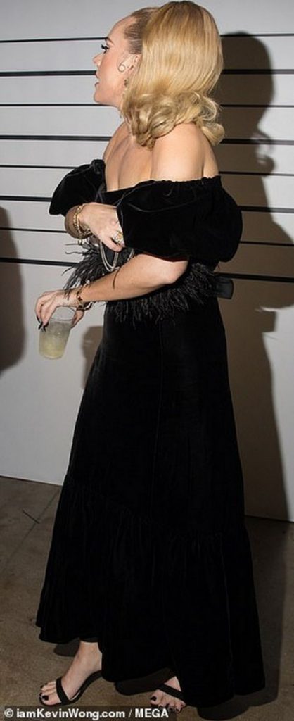 Похудевшая исполнительница Адель блистает на вечеринке в бархатном платье в пол 
